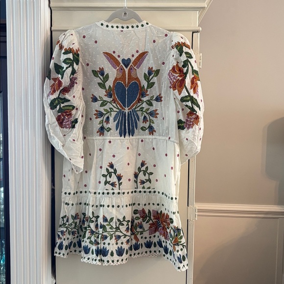 FARM Rio White Dress with Colorful Floral Embroidery - Picture 3 of 3